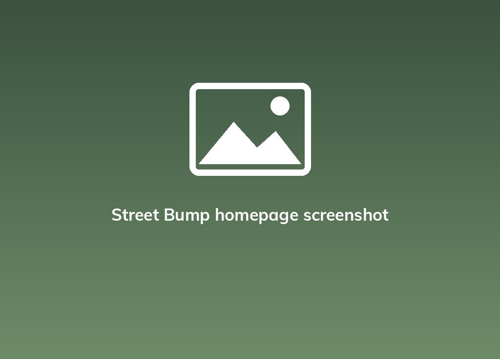 Street Bump homepage screenshot